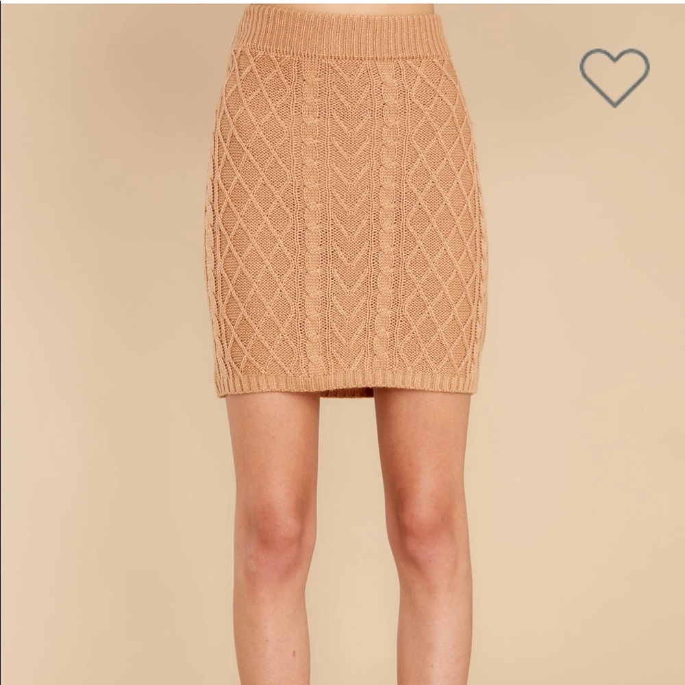 Red Dress Boutique She Cute Camel Cable Knit Skirt